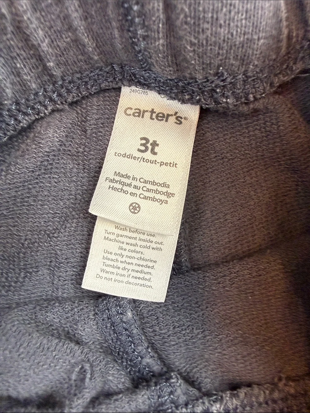 Carter's Boys Sweatpant Bundle  Navy Straight Leg Charcoal Hero Jogger 3T